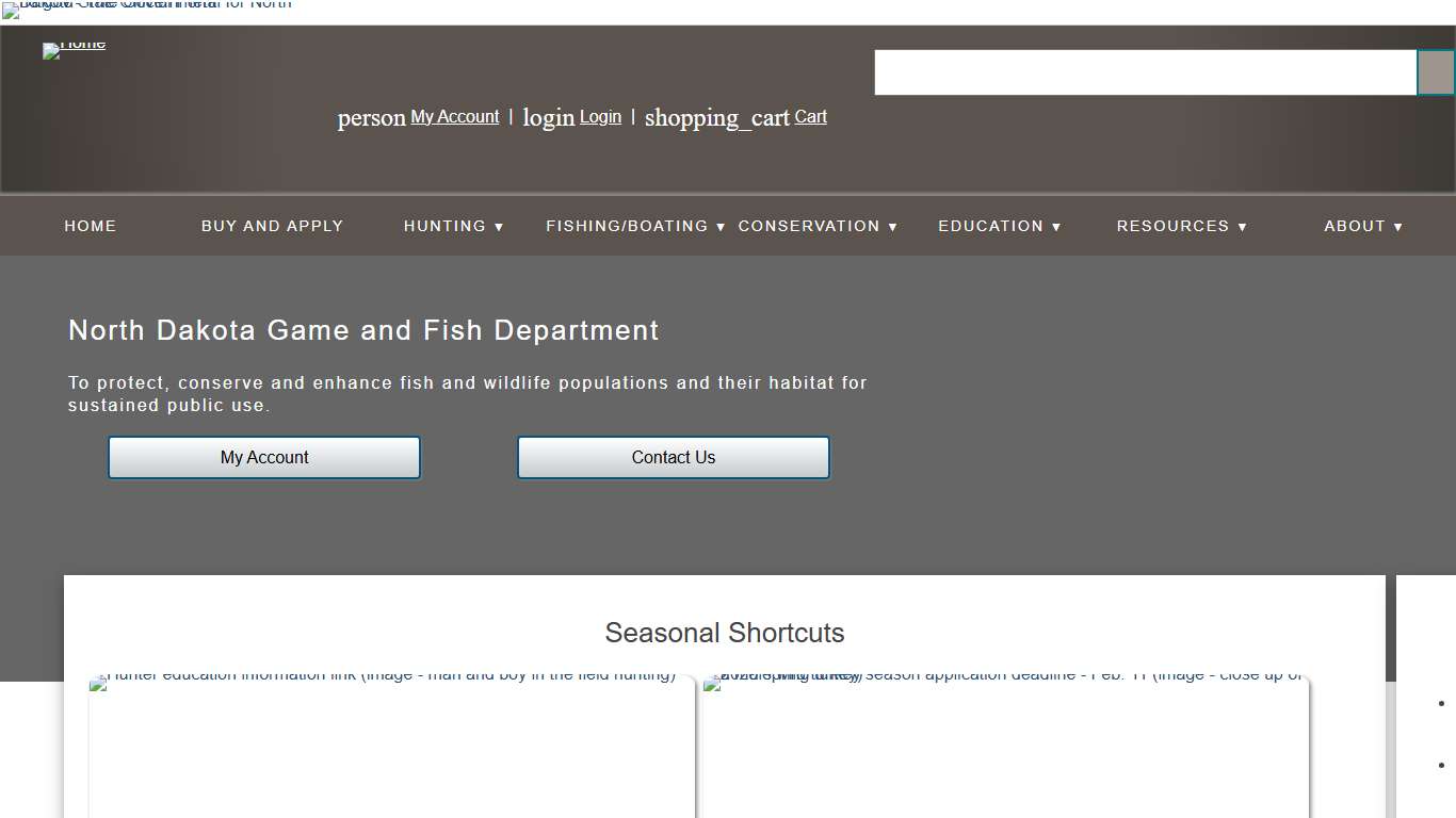 North Dakota Game and Fish Department Home North Dakota Game and Fish
